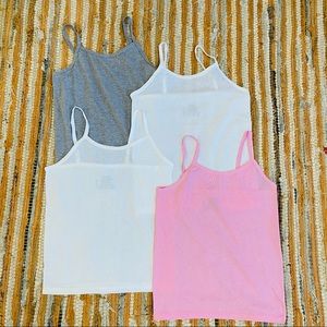NEW without TAGS FOUR Hanes Girls' Tagless Cotton Cami BUNDLE (size 7)
